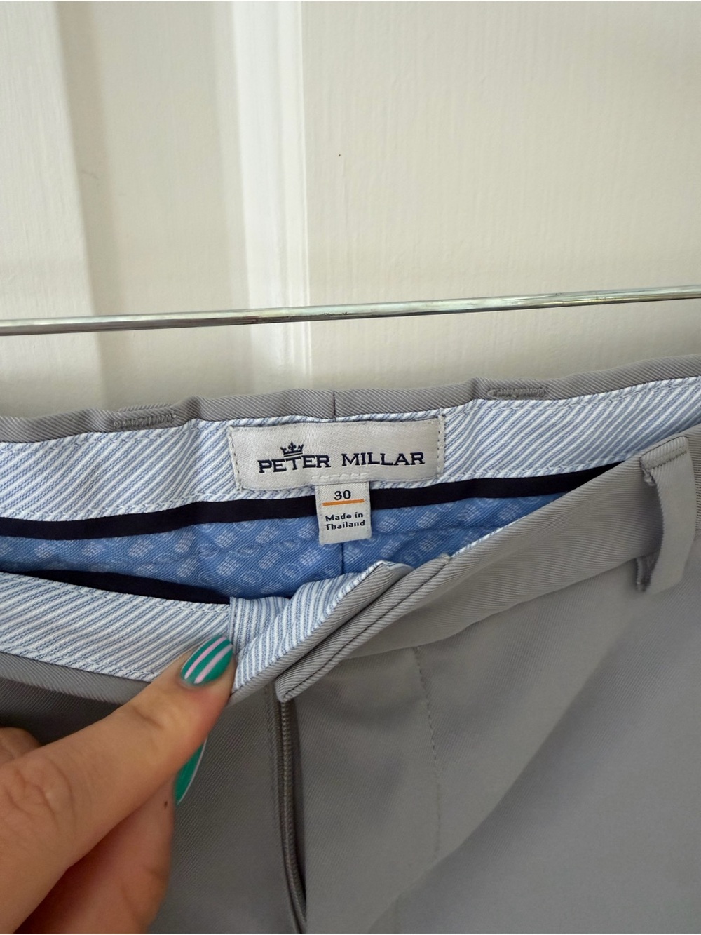 Peter Millar Light Gray Tech Golf Shorts - Picture 2 of 3